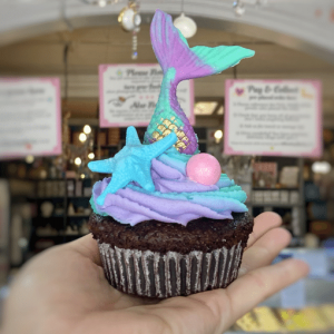 Mermaid character cupcake