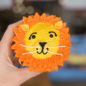 Lion character cupcake